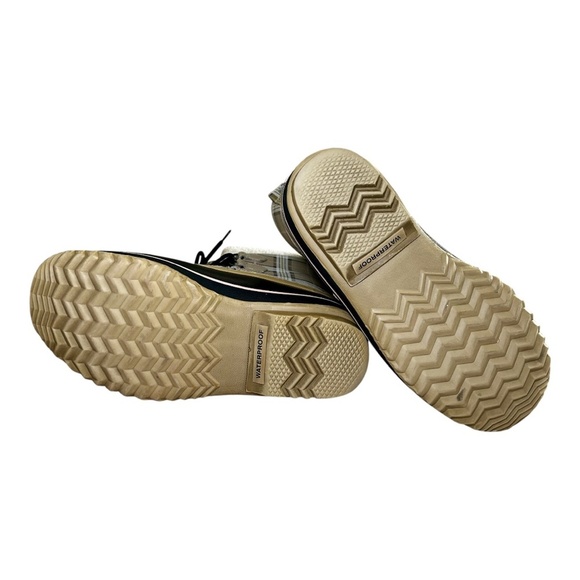 Sorel Women's Waterproof Plaid Rubber Winter Boots, Cream, Black, Size 10 - Picture 9 of 9